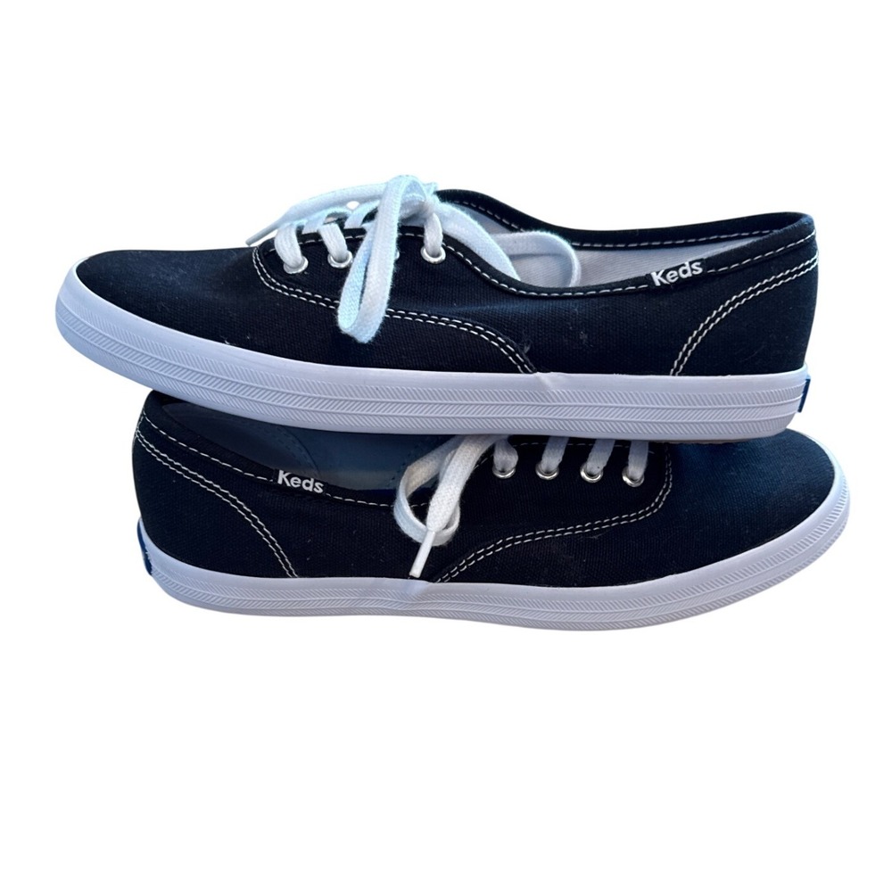 Keds Champion Black Canvas Low Top Sneakers‎ WF34100 Womens 5 Softerra Footbed - Picture 5 of 7